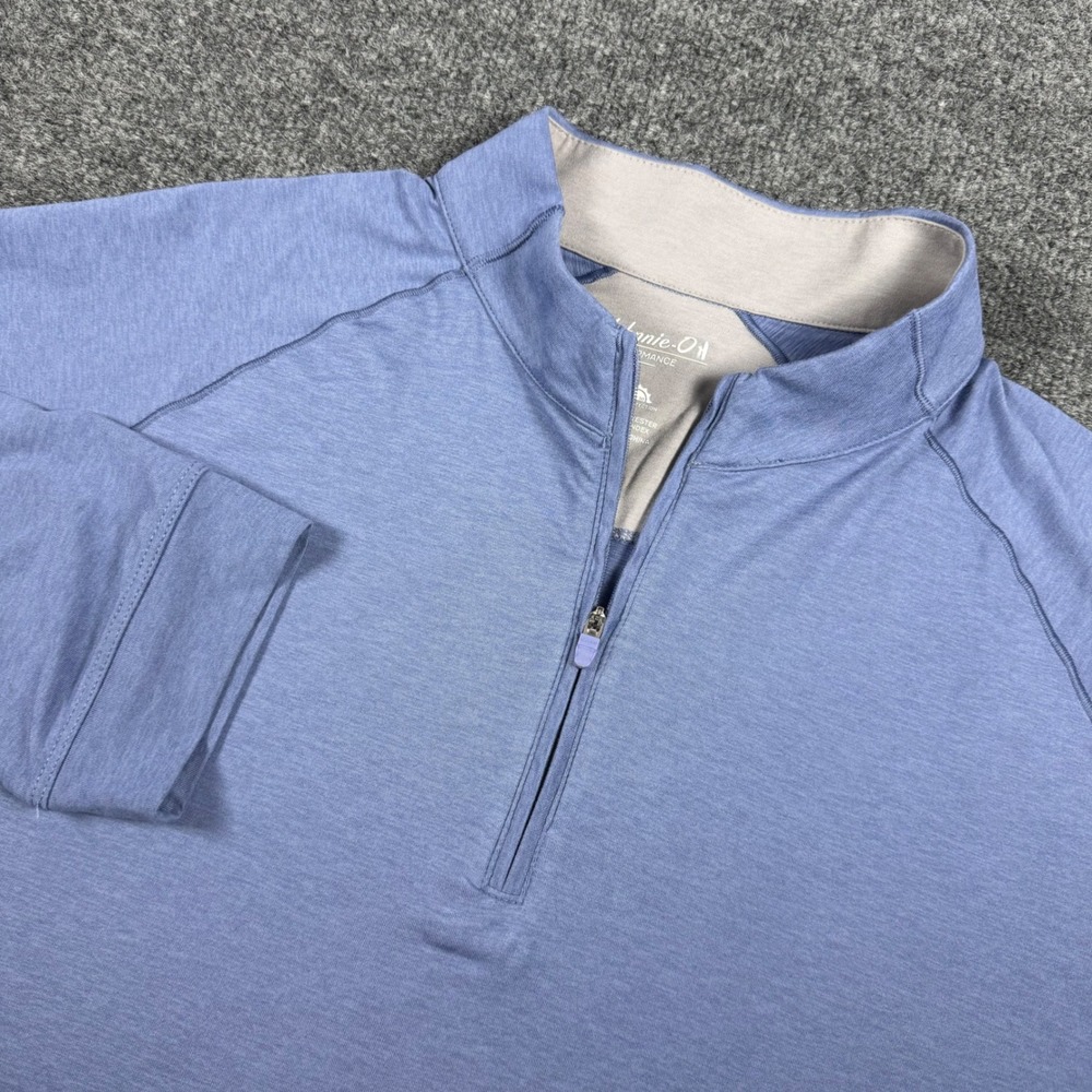 Johnnie-O Performance Quarter Zip Pullover Mens XL Blue Heather UPF 50 Golf Top